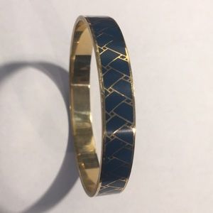 J. Crew blue and gold enamel bangle bracelet